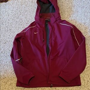Nike Burgundy Hooded Jacket with White Trim